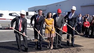 Clay Lacy Aviation Groundbreaking at Van Nuys Airport – AINtv [upl. by Iolanthe]