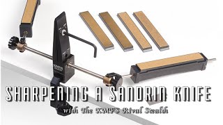 How to Sharpen a Sandrin Tungsten Carbide Knife with the KMFS Rival System [upl. by Esyla]