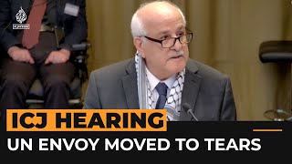 Palestine’s UN envoy moved to tears during ICJ hearing  Al Jazeera Newsfeed [upl. by Peery]