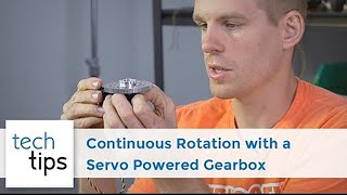 Using a continuous rotation servo with a servo gearbox  explained by Kyle from ServoCity [upl. by Atinus191]