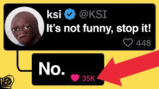 KSI keeps getting ratioed on X  DANTDM is rent free [upl. by Thomas]