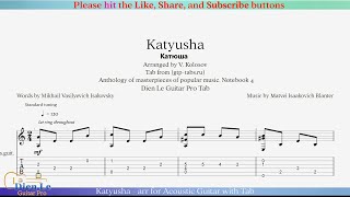 Katyusha  arr for Acoustic Guitar with Tab [upl. by Achorn]