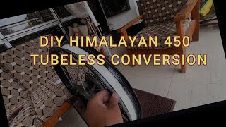 DIY HIMALAYAN 450 TUBELESS CONVERSION WITH 3M 5200 MARINE SEALANT [upl. by Nitneuq]