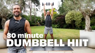 NEW 30 Minute Energizing DUMBBELL HIIT Workout  The Body Coach TV [upl. by Clements]