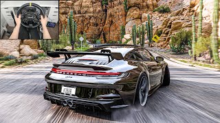 Porsche 911 GT3  Forza Horizon 5 Steering Wheel  Shifter Gameplay [upl. by Nicholle932]