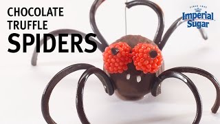 How to Make Candy Spiders with Chocolate Truffles by Chef Eddy Van Damme [upl. by Stoddard]