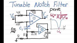 Bandstop Filter Design with two operational amplifiers [upl. by Marrilee]