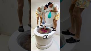 My Mean TWIN BOYFRIENDS PRANKED me in the GIANT TOILET with Balloons shorts [upl. by Kanor]