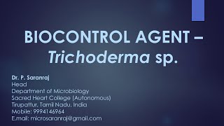 Biocontrol Agent  Trichoderma sp [upl. by Yro]