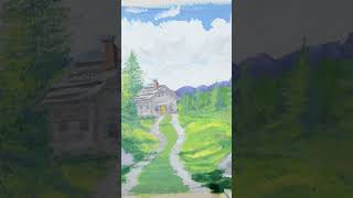 Gouache painting painting gouaches artmountainscape life travelling [upl. by Vincenty613]