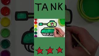 How to Draw and Paint Tank drawing [upl. by Nawuj]