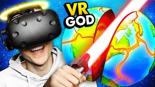 CREATING And DESTROYING THE WORLD As VR GOD Deisim VR Funny Gameplay [upl. by Gorman]