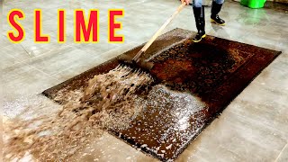 Slime covered  Heavily soiled carpet cleaning satisfying ASMR [upl. by Paza]