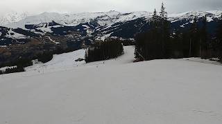 MEGEVE ski resort  Skiing top bit of Blue BEL AVA onto GREEN DAMES  Feb 2024 [upl. by Feriga214]