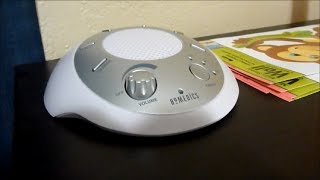 Review of HoMedics White Noise SoundSpa  Portable Sound Machine for Infant Sleep Aid [upl. by Peih]