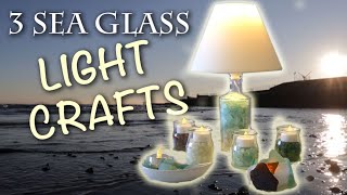 How to make a DIY fillable lamp 3 Creative Sea Glass Lighting Crafts Making Jewellery for ETSY [upl. by Paco]