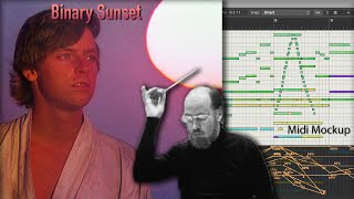 Binary Sunset  John Williams Star Wars A New Hope 1977 Midi Mockup [upl. by Hanaj]