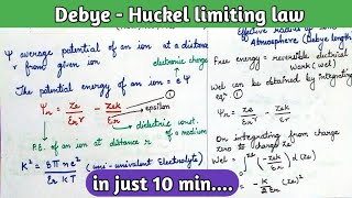 Debye Huckel limiting law [upl. by Trovillion605]