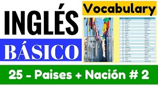 Vocabulario de Países y nacionalidades más poblados en inglés 2 quotYes en Inglés 1quot Video 25 [upl. by Llerdna]