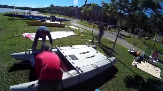 Time Lapse da montagem Veleiro catamaran inflável Blackcat Explorer  Passaúna [upl. by Ellek]