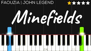 Faouzia amp John Legend  Minefields  EASY Piano Tutorial [upl. by Fransis482]