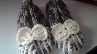 Zapatillas crochet  ganchillo tunecino 1 tutorial DIY [upl. by Alix]