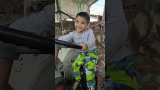 world cutest baby tractor ki savari enjoy krte huye baby cutebaby [upl. by Sucitivel]