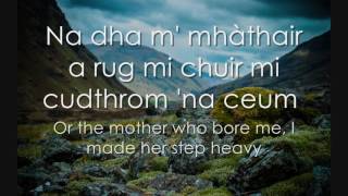 Mairead Nan Cuiread  Scottish Gaelic LYRICS  Translation [upl. by Yecaj]