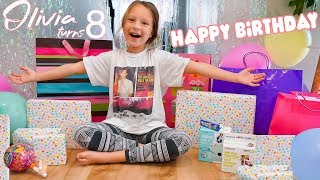 8 YEAR OLD OPENING BIRTHDAY PRESENTS 🎁 Olivias Birthday Special [upl. by Atalaya770]