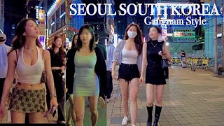 4K Saturday Night Walking in Gangnam Streets  Street Fashion  Walking Tour SEOUL KOREA 2022 [upl. by Aretina]