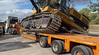 Transporting Two Caterpillar 385C Excavators With Goldhofer Trailer  Fasoulas Heavy Transports  4K [upl. by Lalla]