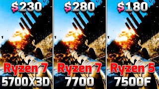 Ryzen 7 5700X3D vs Ryzen 7 7700 vs Ryzen 5 7500F  PC Gameplay Tested [upl. by Amadis]