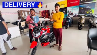 TVS Raider 125 Red Colour 2024 Delivery amp Walk Around Review [upl. by Enohpets944]