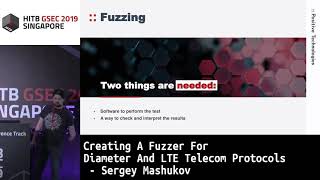 HITBGSEC D2 Creating A Fuzzer For Diameter And LTE Telecom Protocols  Sergey Mashukov [upl. by Suhcnip]