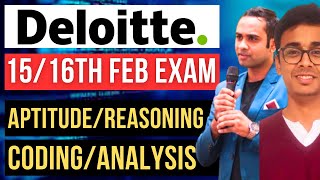 🔴Deloitte 15th16th February Complete Questions  Deloitte 13 Feb Exam Analysis [upl. by Pachton727]