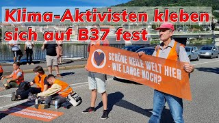 KlimaAktivisten kleben sich in Heidelberg auf B37 fest  Verkehr rund zwei Stunden beeinträchtigt [upl. by Lilllie]