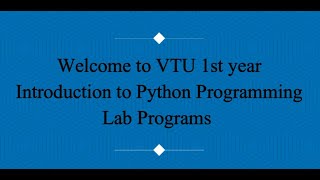 Introduction to Python Programming BPLCK105205BVTULab Program 1bSeniorCitizenprogram [upl. by Eirffej252]