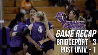 Bridgeport Womens Volleyball vs Post Univ  Game Recap [upl. by Anilahs]