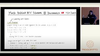 Math behind BFV scheme  Yuriko  PROGCRYPTO [upl. by Virendra]