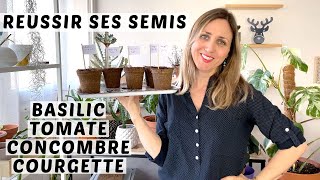 🍅 SEMER DES LEGUMES POUR LE BALCON  BASILIC TOMATES CONCOMBRE amp COURGETTES 🥒 SEMIS POTAGER URBAIN [upl. by Nnayelsel]