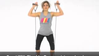 Squat With Shoulder Pressresistance bands [upl. by Rodrigo]