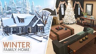 Cozy Winter Family Home  The Sims 4 Speed Build [upl. by Antonin836]