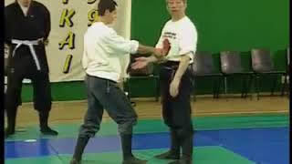 Masaaki Hatsumi showing ways knife defense from Bujinkan Ninpo [upl. by Allwein]