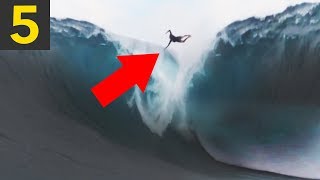 Top 5 INSANE SURFING WIPEOUTS [upl. by Ylrebmic778]