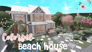 Colorful Beach House  Roblox Bloxburg Speed Build  ❁ [upl. by Eniad]