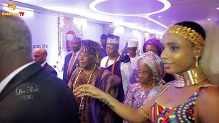 DANGOTE OONI OF IFE DAPO ABIODUN amp OTHER DIGNITARIES AT THE 80TH BIRTHDAY OF ALAKE OF EGBA LAND [upl. by Ulrika]