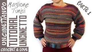 Come fare un Maglione ad Uncinetto Tunisino Super Semplice  Parte 1 [upl. by Laresa]