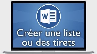 Tutoriel Word 2013  Créer une liste ou des tirets [upl. by Ylirama606]