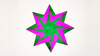 Amazing Geometric Star Pattern  Double Wrap Star [upl. by Eseyt]