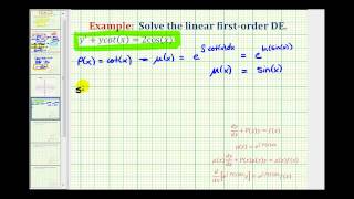 Ex 2 Solve a Linear FirstOrder Differential Equation Integrating Factor Method [upl. by Eikcid860]